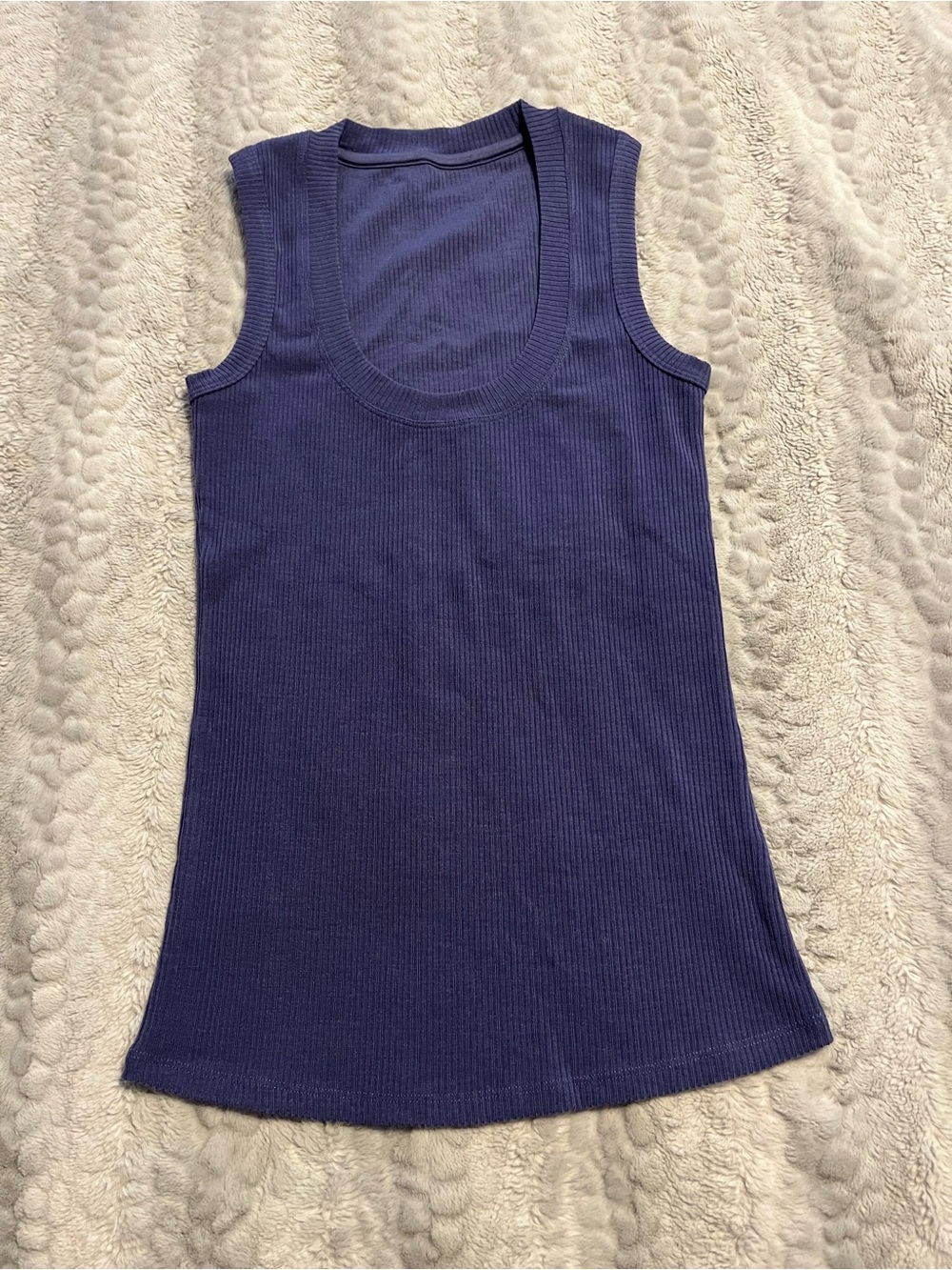 WOOLX Merino Wool Purple Ribbed Tank Top